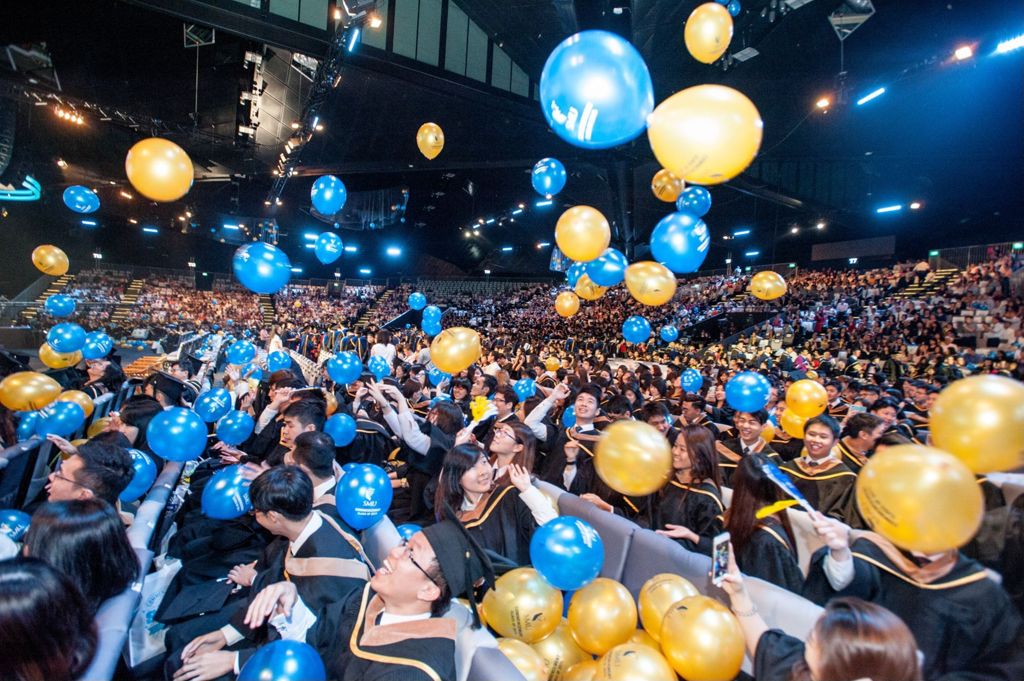 Miniature of Singapore Management University Graduates celebrating a joyful moment at the 2015 Commencement ceremony