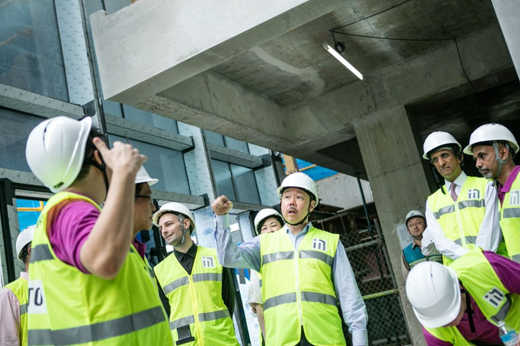 Miniature of Senior executives on ground inspection of the School of Law construction in 2016