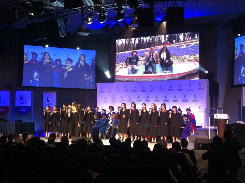 Miniature of Commencement 2012 with faculty and students on stage