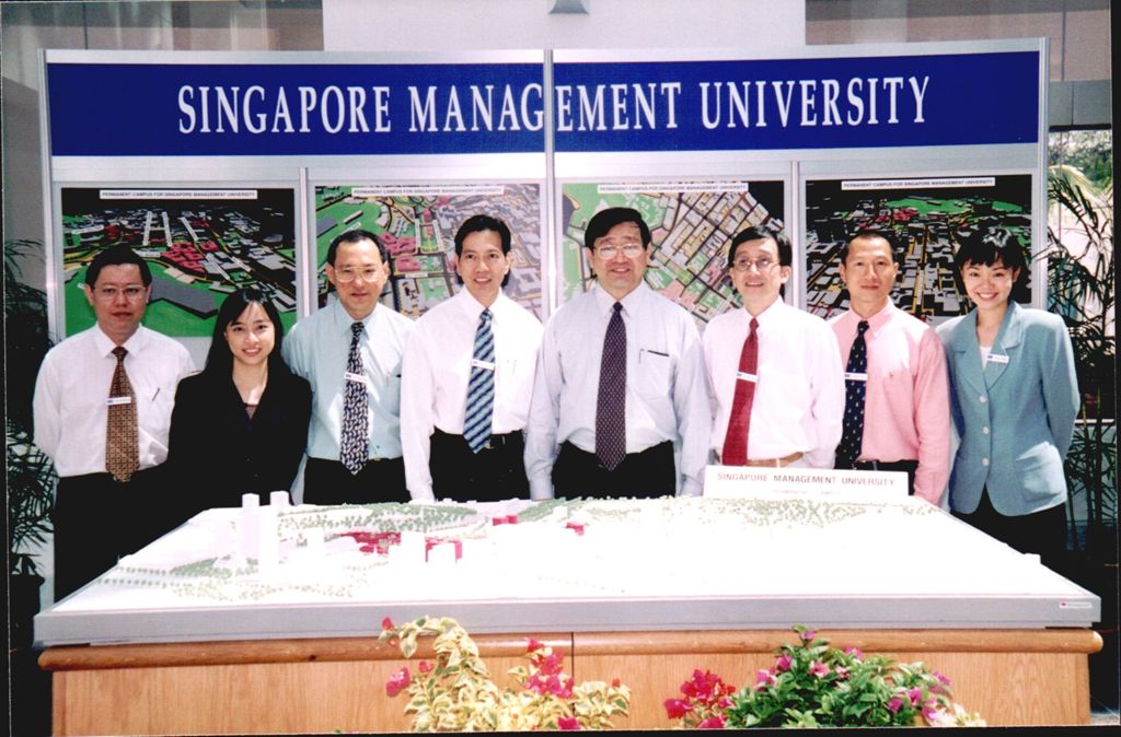 Miniature of Start-Up Team with Maps and Model of SMU's Campus