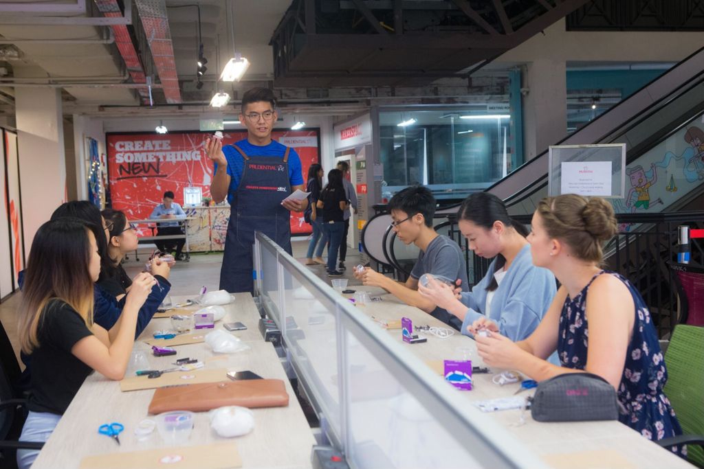 Miniature of Participants in a creative workshop at the opening of the Makerspace in SMU Labs in 2018