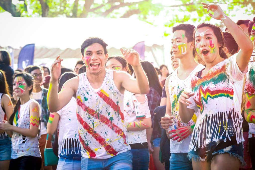 Miniature of Students celebrating the end of term with cheers and fun