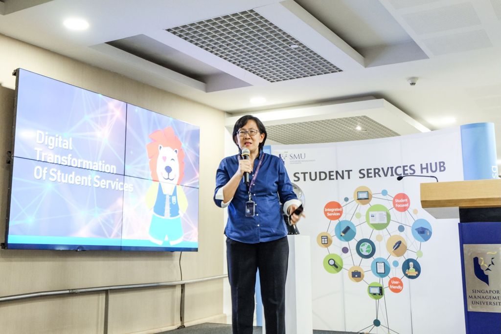 Miniature of Prof Paulin Straughan at the SMU Student Services Hub launch 2018